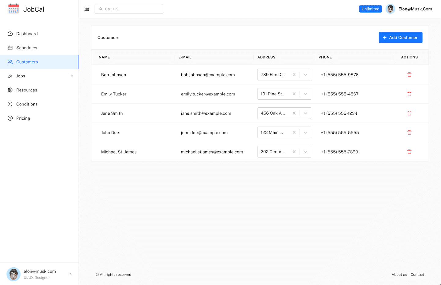 Customer List