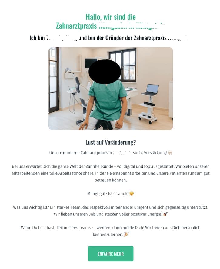Modern, inviting application interface for candidates