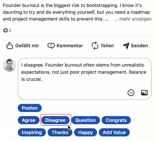 Browser Extension: Engagement with one click (disapproving here)